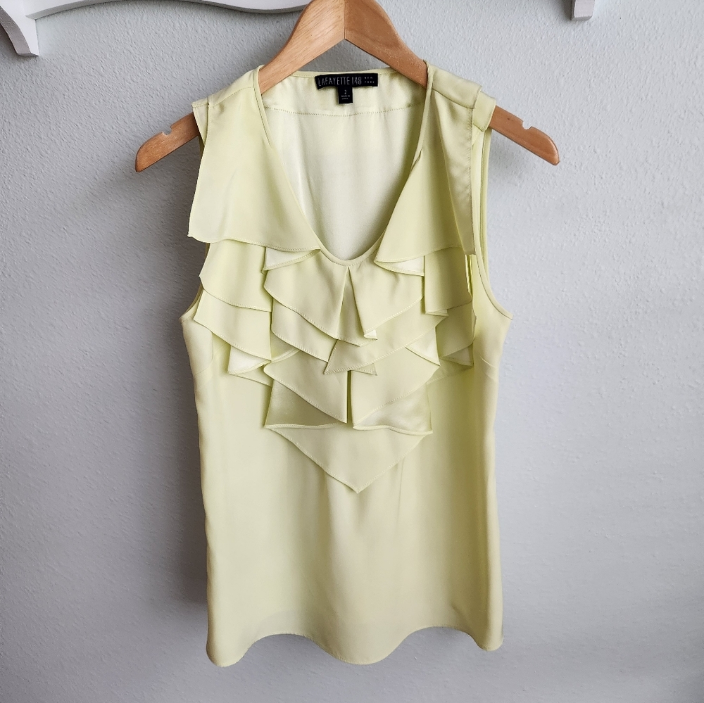 Lafayette 148 Silk Ruffle Top Size 2